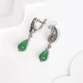 Серьги из серебра с хризопразом 2540