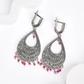 Серьги из серебра с корундом 2558