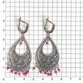Серьги из серебра с корундом 2558