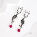 Серьги из серебра с рубином 2560