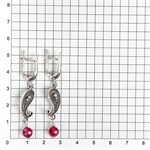 Серьги из серебра с рубином 2560
