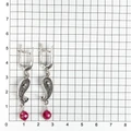 Серьги из серебра с рубином 2560