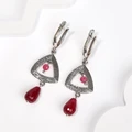 Серьги из серебра с рубином 2562