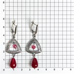 Серьги из серебра с рубином 2562