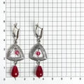 Серьги из серебра с рубином 2562