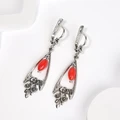Серьги из серебра с кораллом 2564
