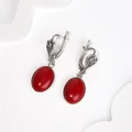 Серьги из серебра с кораллом 2566