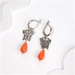 Серьги из серебра с кораллом 2567