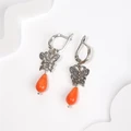 Серьги из серебра с кораллом 2567