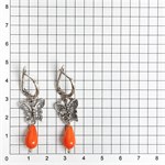 Серьги из серебра с кораллом 2567