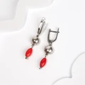 Серьги из серебра с кораллом 2571