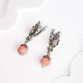 Серьги из серебра с розовым кораллом 2573