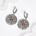 Серьги из серебра с кораллом 2578