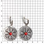 Серьги из серебра с кораллом 2578