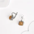 Серьги из серебра с медовым кварцем 2580
