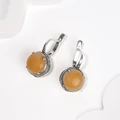 Серьги из серебра с медовым кварцем 2581