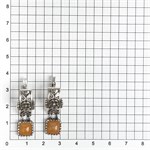 Серьги из серебра с медовым кварцем 2582