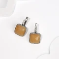Серьги из серебра с медовым кварцем 2583