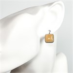 Серьги из серебра с медовым кварцем 2583