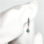 Серьги из серебра с бирюзой 2598