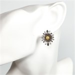 Серьги из серебра с янтарем 2623 Серьги из серебра с янтарем 2623
