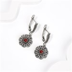 Серьги из серебра с сердоликом 2636