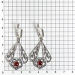 Серьги из серебра с сердоликом 2637