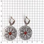 Серьги из серебра с сердоликом 2641