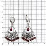 Серьги из серебра с гранатом 2648
