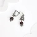 Серьги из серебра с гранатом 2649