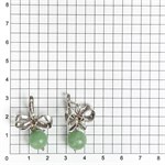 Серьги из серебра с нефритом и цирконом 2655