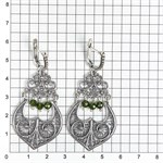 Серьги из серебра с нефритом 2656