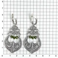 Серьги из серебра с нефритом 2656