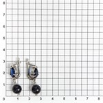 Серьги из серебра с цирконом и авантюрином 2663