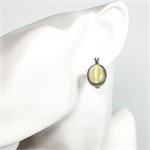 Серьги из серебра с кошачьим глазом 2666
