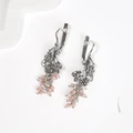 Серьги из серебра с розовым кварцем 2667