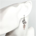 Серьги из серебра с розовым кварцем 2667