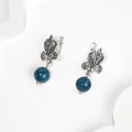 Серьги из серебра с голубым апатитом 2668