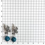 Серьги из серебра с голубым апатитом 2668