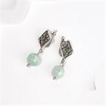 Серьги из серебра с флюоритом и кошачьим глазом 2671