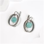 Серьги из серебра с амазонитом 2675