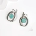 Серьги из серебра с амазонитом 2675