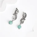 Серьги из серебра с амазонитом 2676