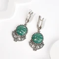 Серьги из серебра с амазонитом 2677