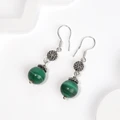 Серьги из серебра с малахитом 2685
