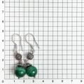 Серьги из серебра с малахитом 2685