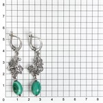 Серьги из серебра с малахитом 2686