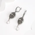 Серьги из серебра с горным хрусталём 2687