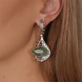 Серьги из серебра с змеевиком 2500