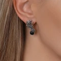 Серьги из серебра с агатом 2526